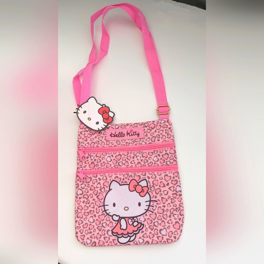 NWT Hello Kitty Pink Leopard Print Kids/Girls/Teens Crossbody Bag/Purse